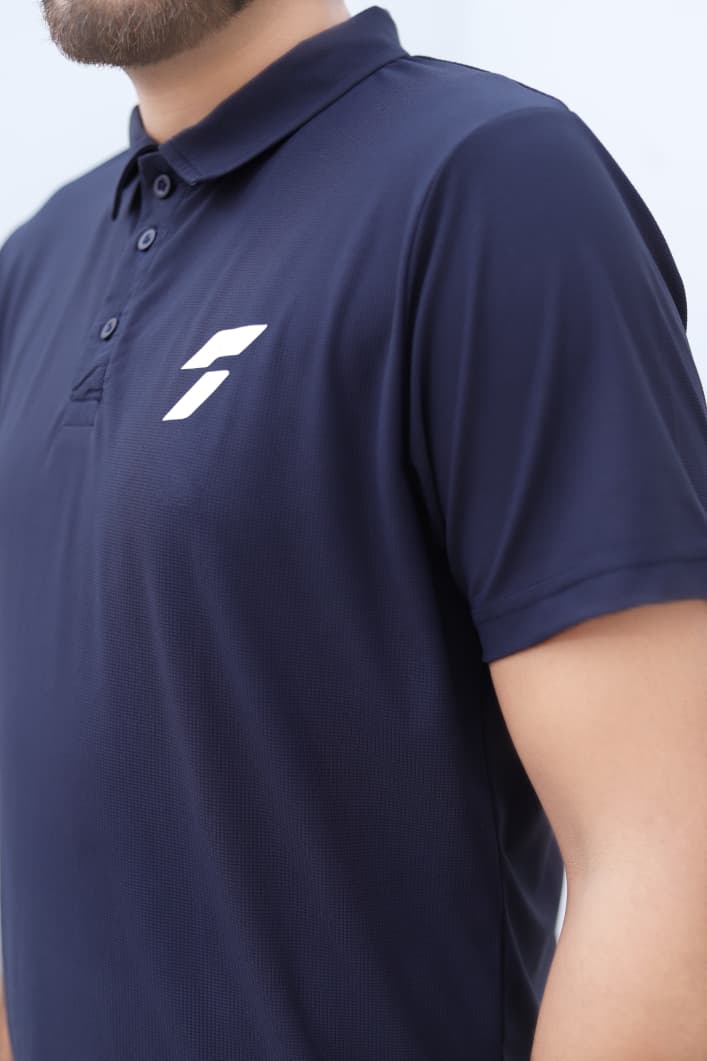 Saair Performance Mesh Polo Shirt - Navy