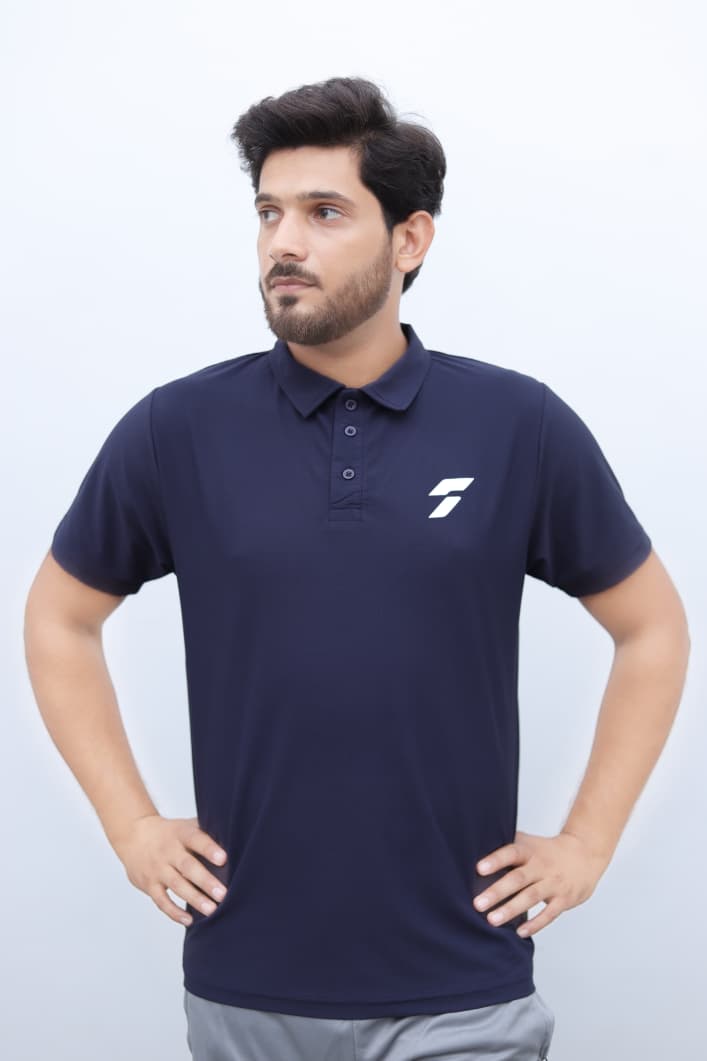 Saair Performance Mesh Polo Shirt - Navy